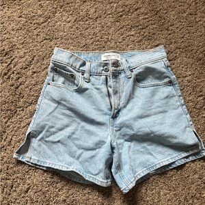 Abercrombie & Fitch Light Blue High-Rise Denim Shorts